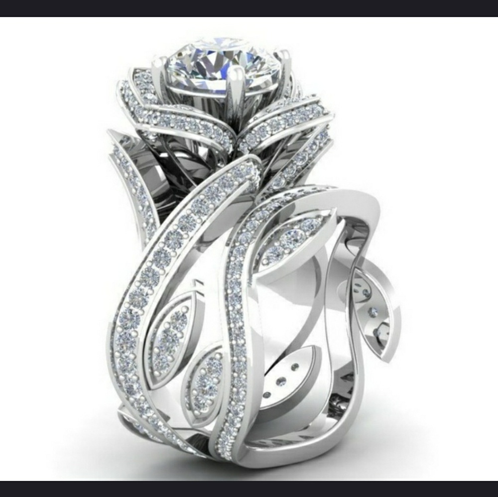 925, Flower leaf Wedding Set